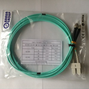 SC-ST OM3 duplex optikai patch kábel, 3m