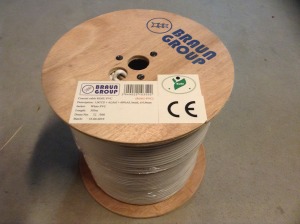 BRAUN GROUP RG6U kábel, 305 méter, fehér