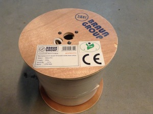 BRAUN GROUP RG6U trishield kábel, 305 méter, fehér