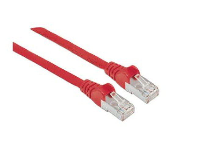  CAT.6A S/FTP LSZH piros szerelt patch kábel 0,25m, Intellinet