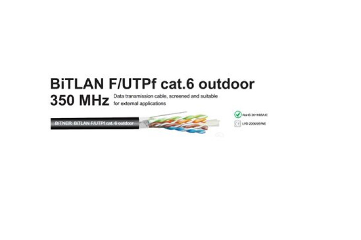 BITNER F/UTP Cat6 zselés kültéri földkábel, 305 méter