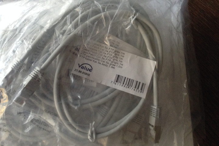 CAT5.E F/UTP PVC szerelt patch kábel 0,5m