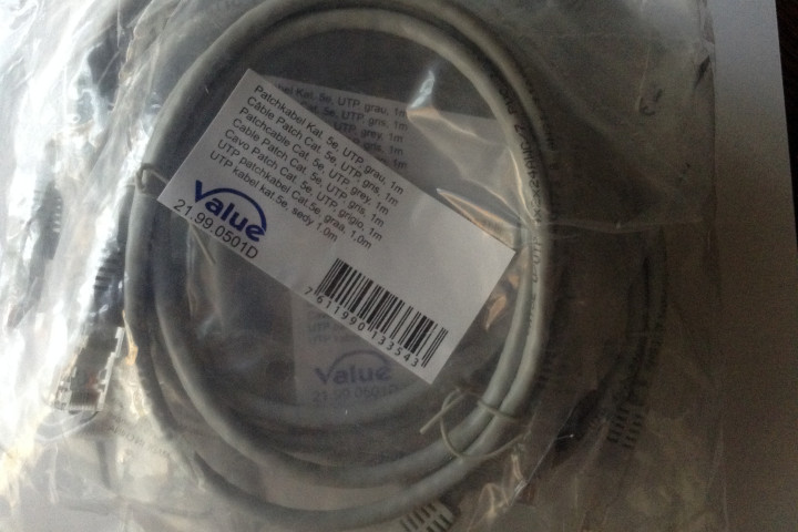 CAT5.E UTP PVC szerelt patch kábel 0,25m