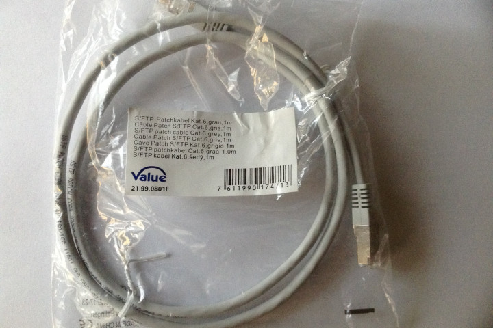 CAT6 F/UTP LSZH szerelt patch kábel 0,25m