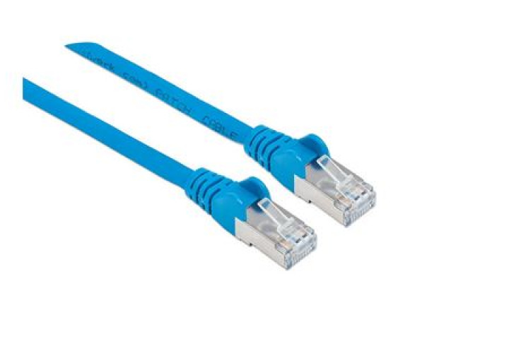 CAT.6A S/FTP LSZH kék szerelt patch kábel 0,25m, Intellinet