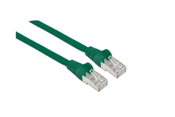 CAT.6A S/FTP LSZH zöld szerelt patch kábel 0,25m, Intellinet