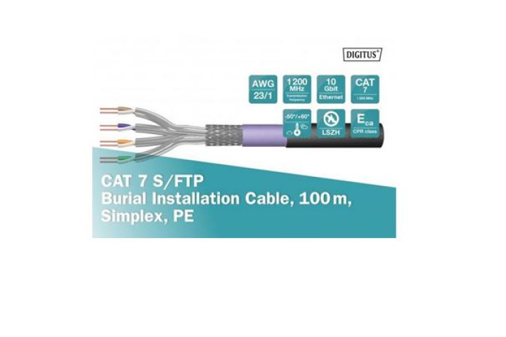 DIGITUS S/FTP Cat7 kültéri földkábel, 100 méter