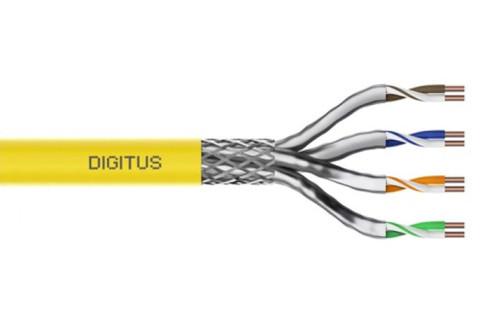 DIGITUS S/FTP CAT7A kábel, sárga, 100 méter, DK-1743-A-VH-1