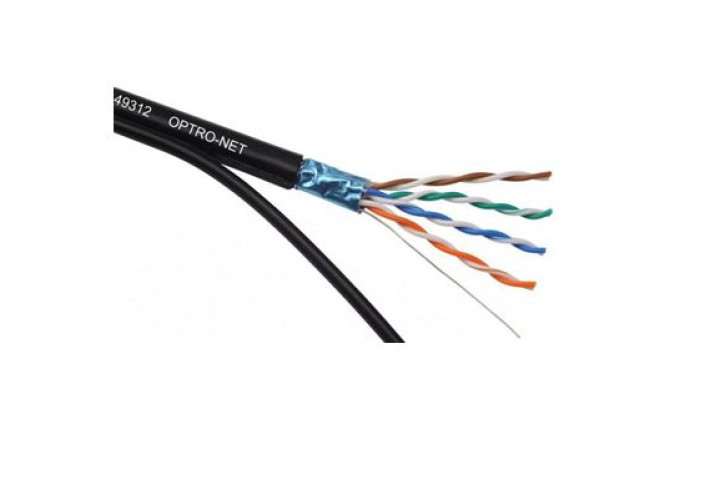 OPTRO-NET 49312 kültéri feszítőszálas kábel, fekete, 305 méter